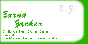 barna zacher business card